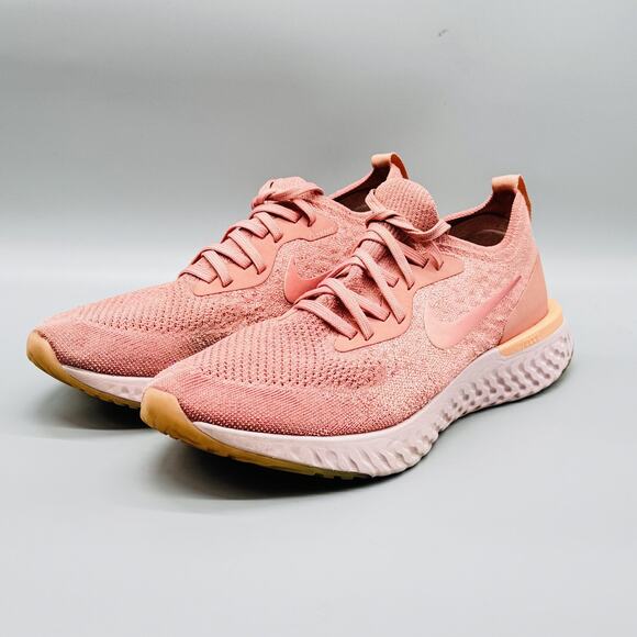 Nike Shoes Womens 9.5 Pink Epic React Flyknit Road Running Athletic Sneakers - Picture 4 of 13